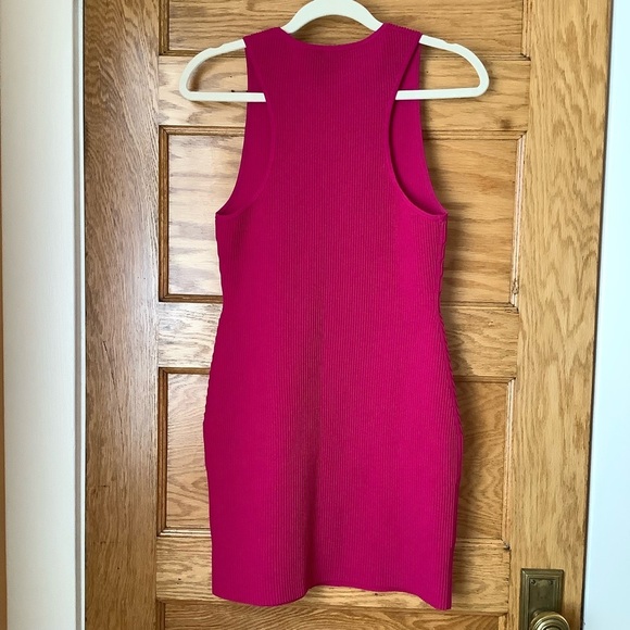 BABATON Granita Pink Sculpt Knit Racer Mini Dress Size M - Picture 5 of 13